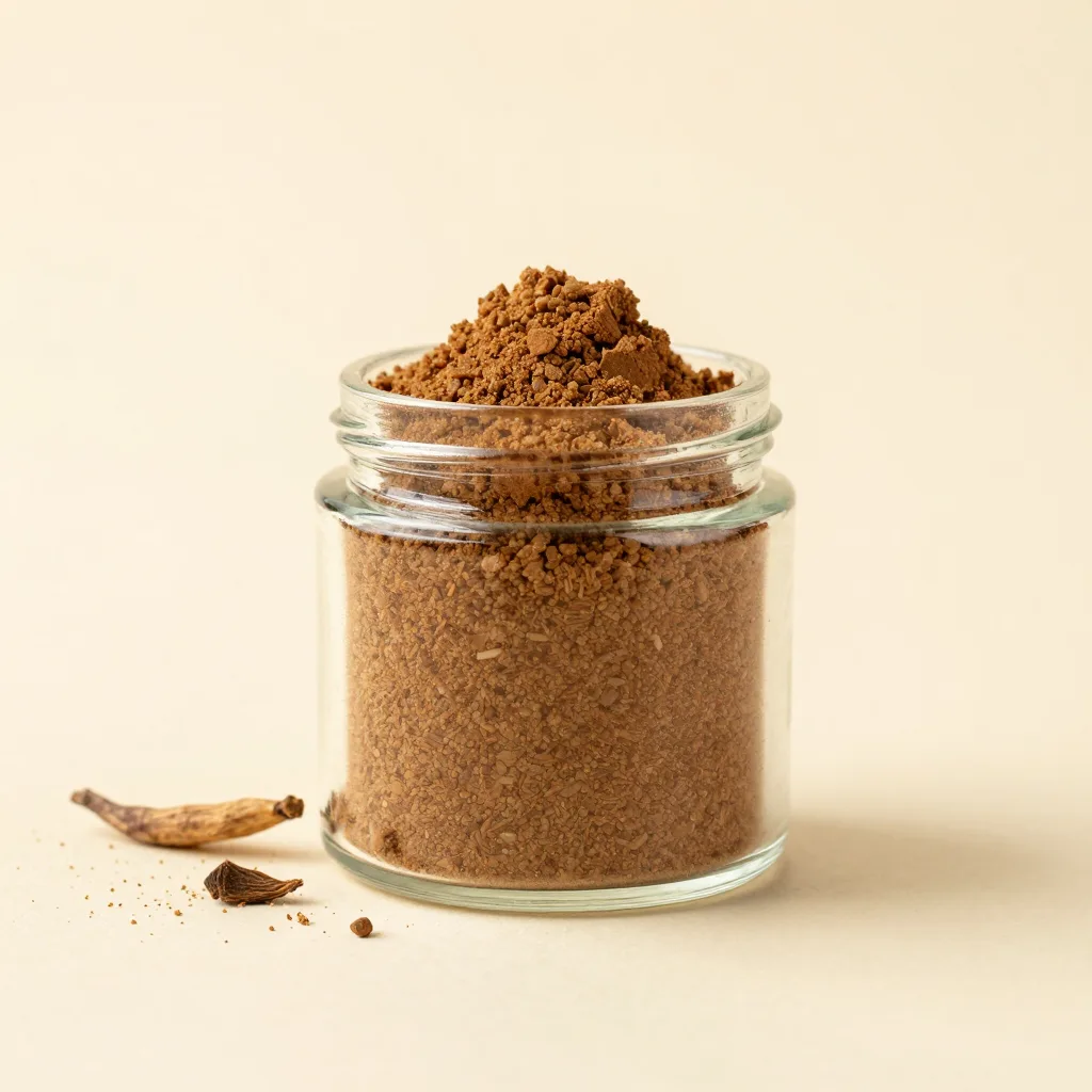 A jar of ashwagandha root powder