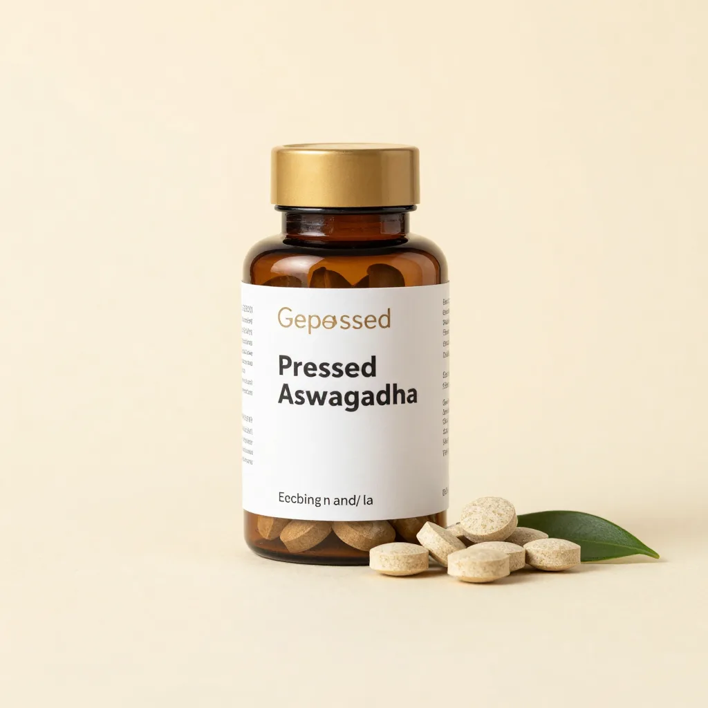 A bottle of ashwagandha tablets